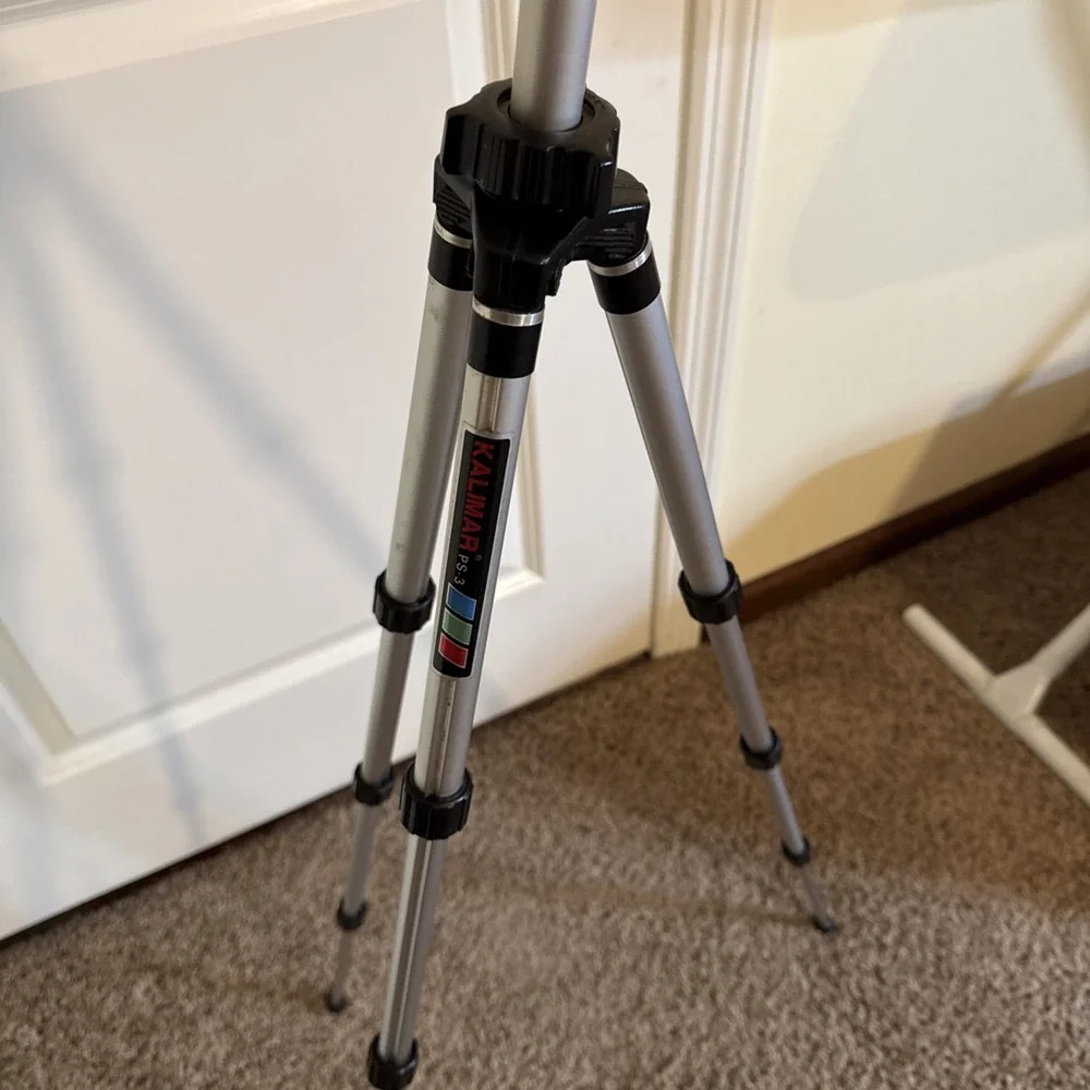 Vintage Kalimar PS-3 Compact Camera Tripod Silver Aluminum Lightweight Adjustabl